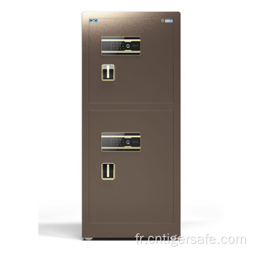 Tiger Safes 2 portes brun 150 cm verrouillage d&#39;empreinte digitale